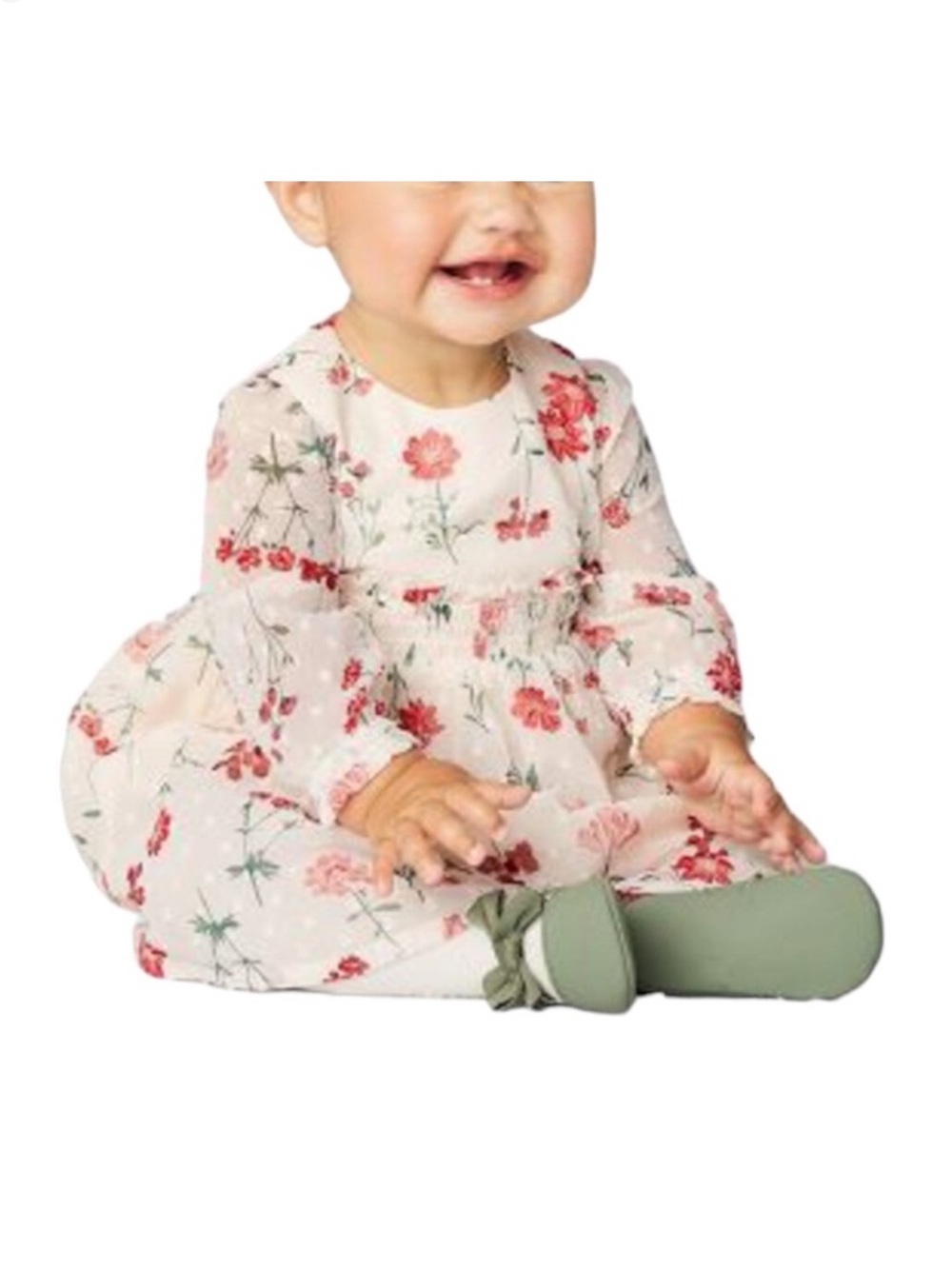 Carter’s Just One You Baby Girls Ivory Floral Dress with Diaper Cover